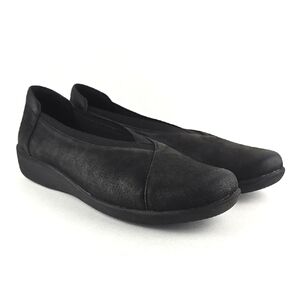 Clarks Cloudsteppers Women's Black Textile Slip On Shoes Lightweight Size 10M